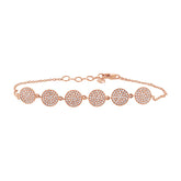 0.52ct 14k Rose Gold Diamond Pave Circle Bracelet
